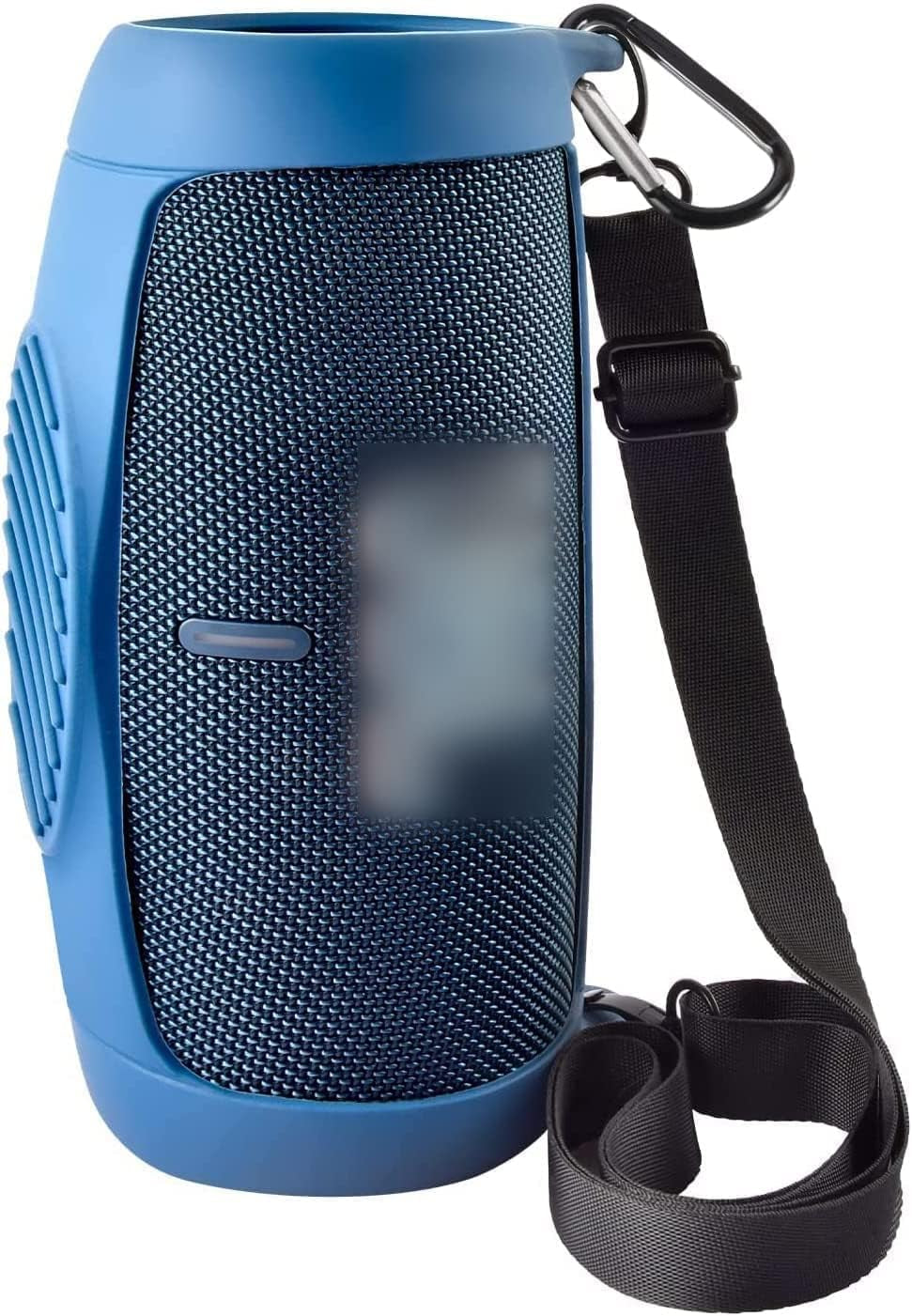 Silicone Case Cover for JBL Charge 5 Portable Wireless Bluetooth Speaker, Travel Protective Soft Rubber Carrying Pouch with Shoulder Strap & Carabiner (Blue)