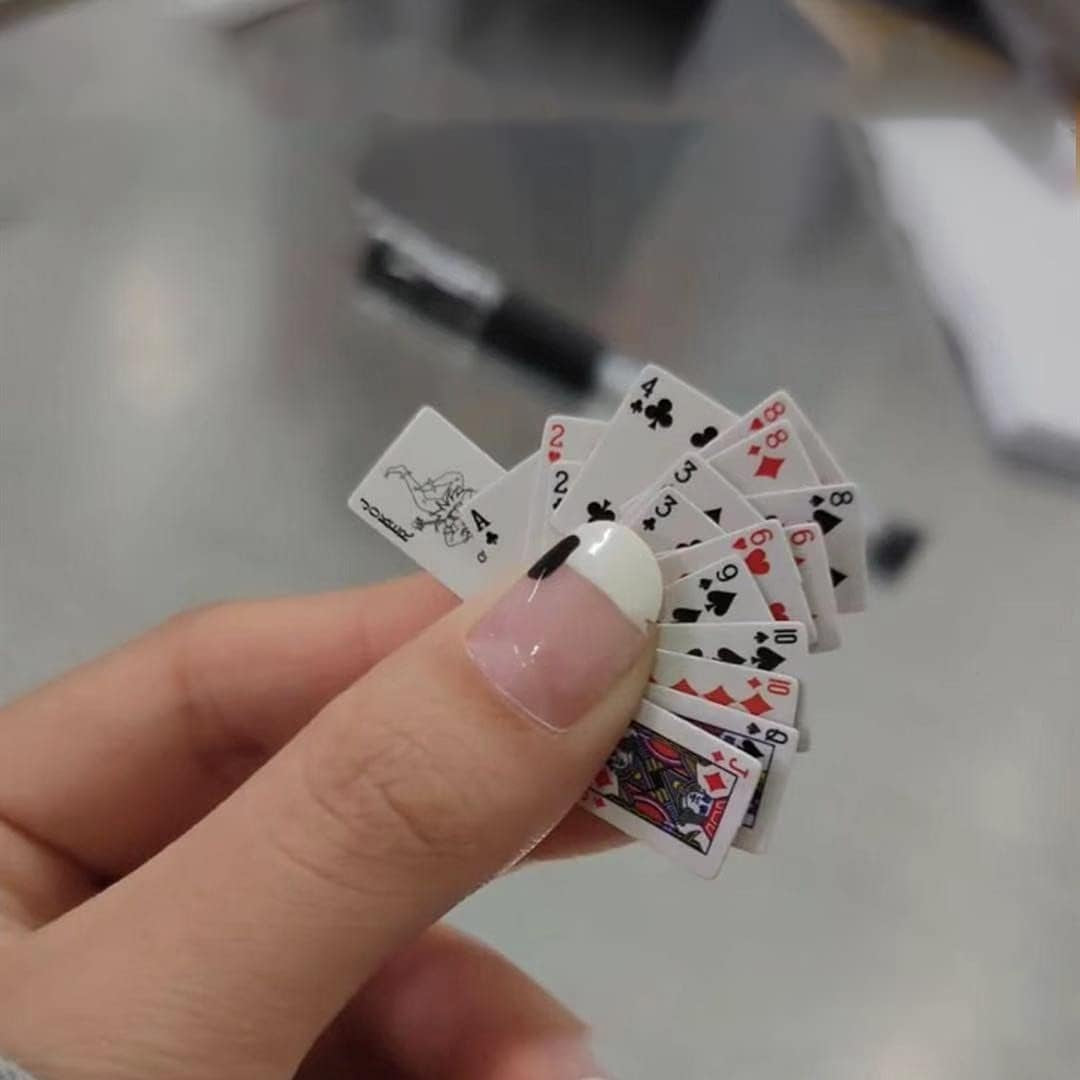 Playing Cards, Pack of 10 Decks, Mini Cards, Poker Cards, Miniature 1.7 Inch Card Set, Small Casino Game Cards for Kids