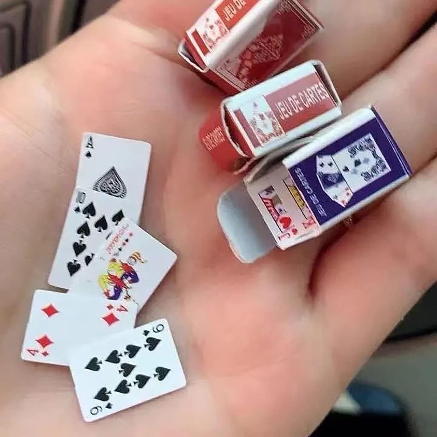 Playing Cards, Pack of 10 Decks, Mini Cards, Poker Cards, Miniature 1.7 Inch Card Set, Small Casino Game Cards for Kids