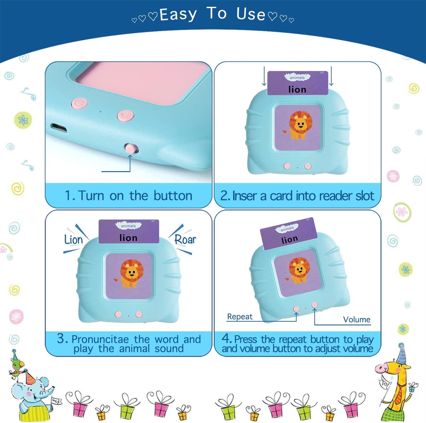 Pocket Speech for Toddlers, Talking Flash Cards for Toddlers 1-2-4 Years, Speech Therapy Toys for Toddlers