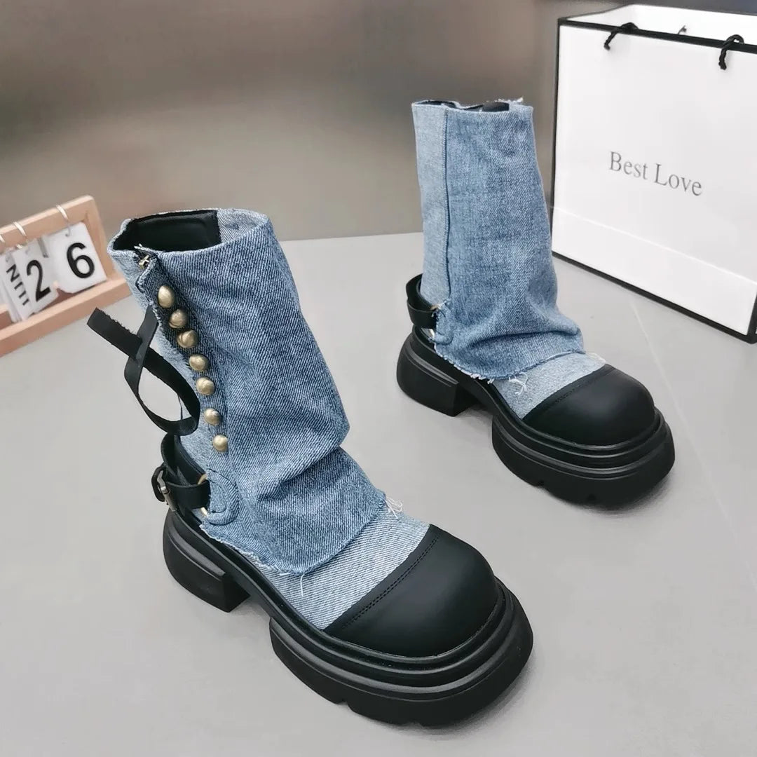 Spring JeansJive Denim Booties