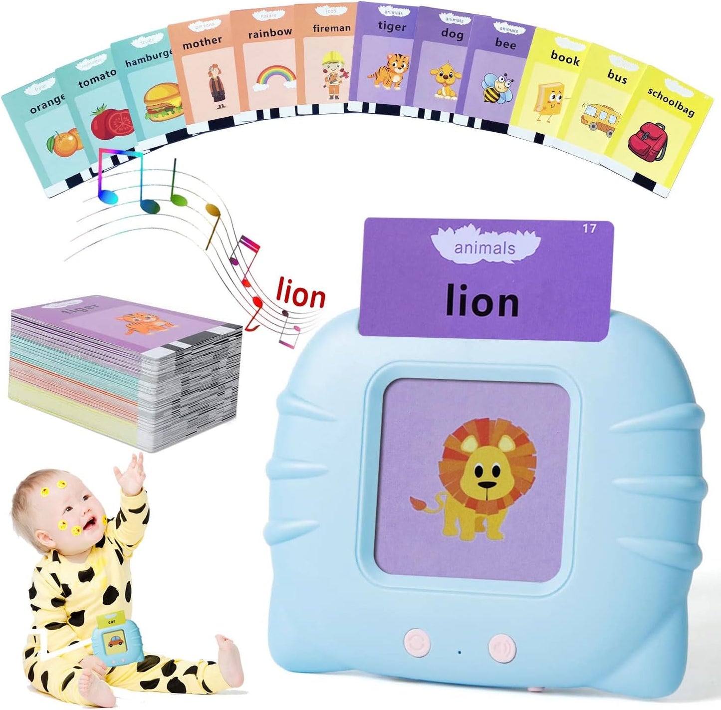 Pocket Speech for Toddlers, Talking Flash Cards for Toddlers 1-2-4 Years, Speech Therapy Toys for Toddlers