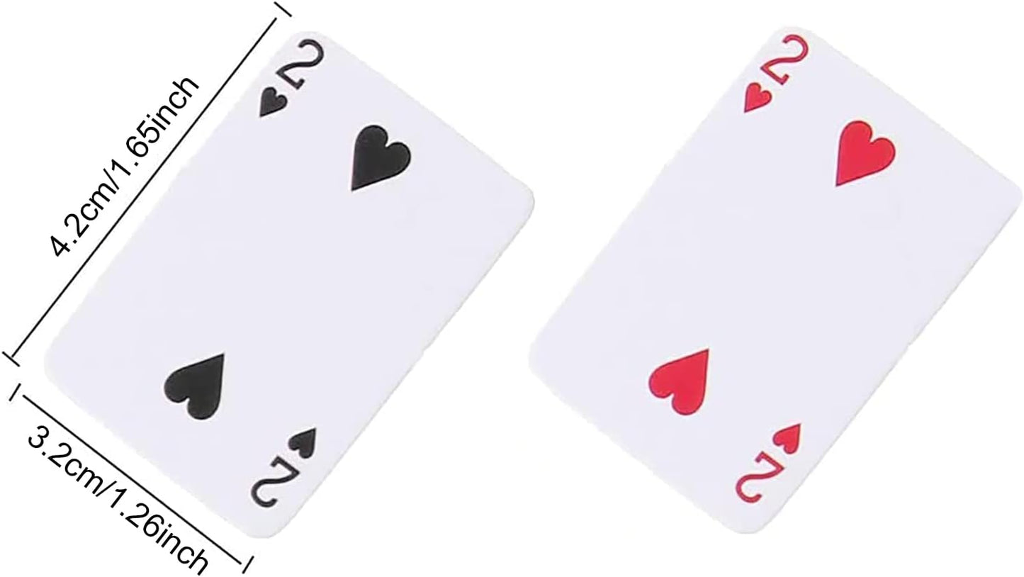 Playing Cards, Pack of 10 Decks, Mini Cards, Poker Cards, Miniature 1.7 Inch Card Set, Small Casino Game Cards for Kids