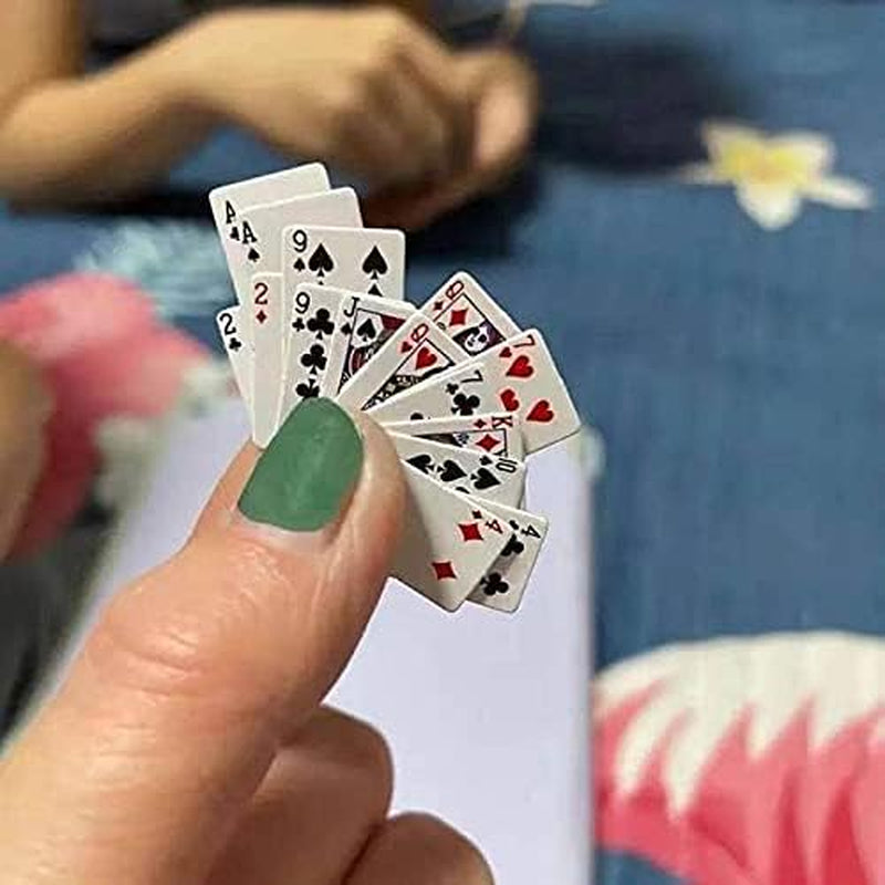 Playing Cards, Pack of 10 Decks, Mini Cards, Poker Cards, Miniature 1.7 Inch Card Set, Small Casino Game Cards for Kids