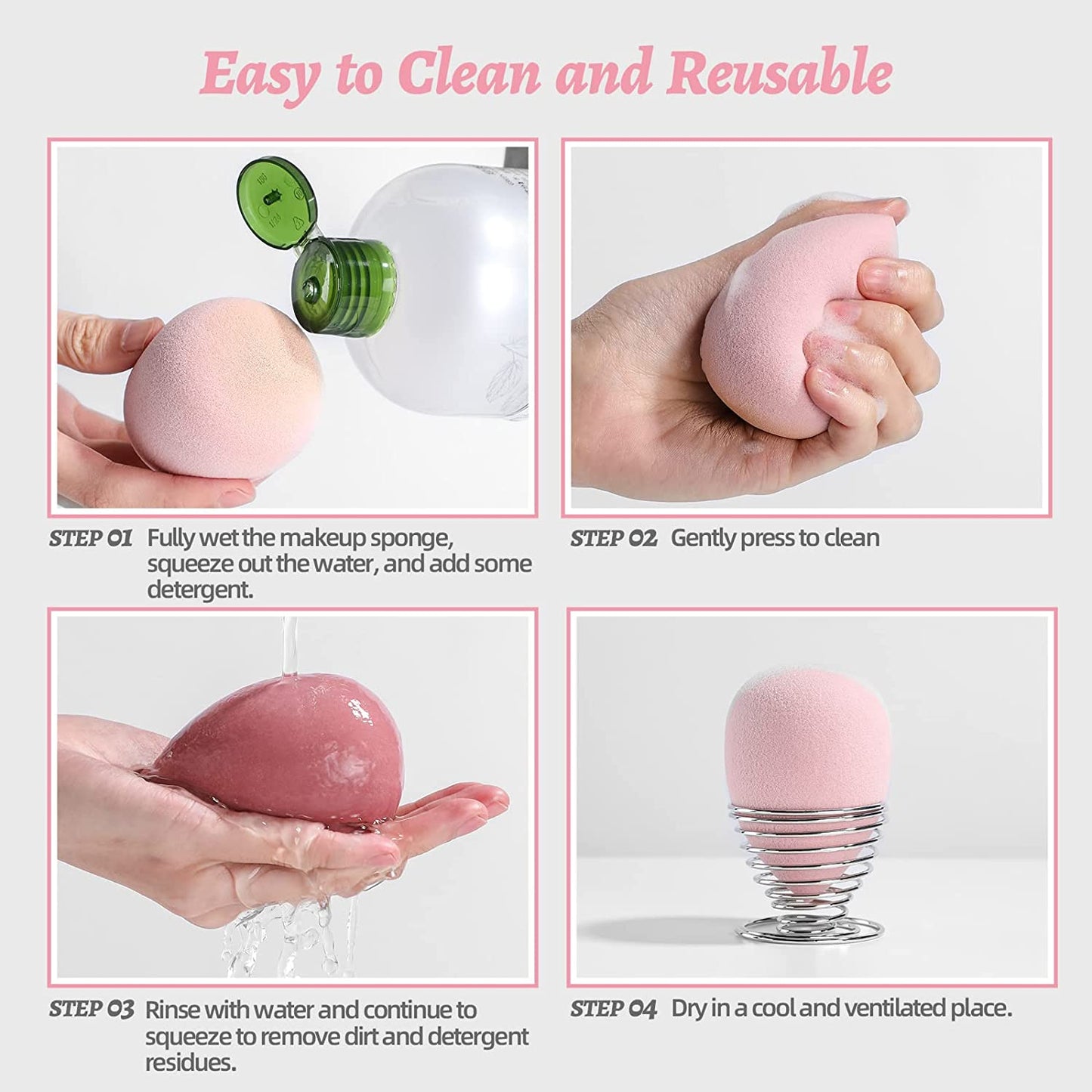Spring Makeup Sponge Set Blender Sponges 7 Pcs for Liquid