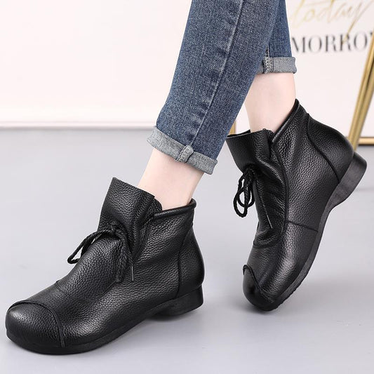 Spring Women Flexible Leather Shoes