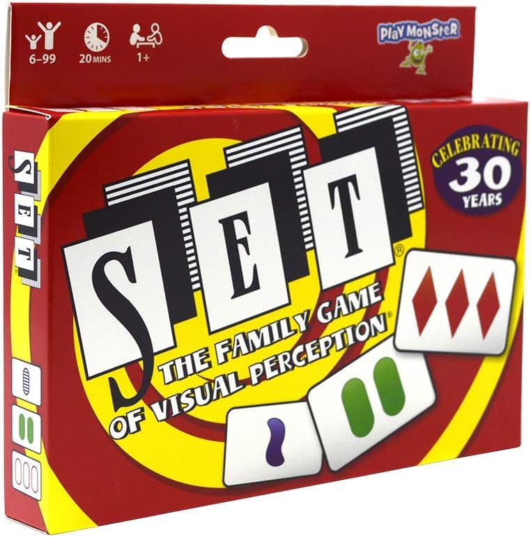 SET - the Family Card Game of Visual Perception - Race to Find the Matches, for Ages 8+,81 Cards, Rules Included