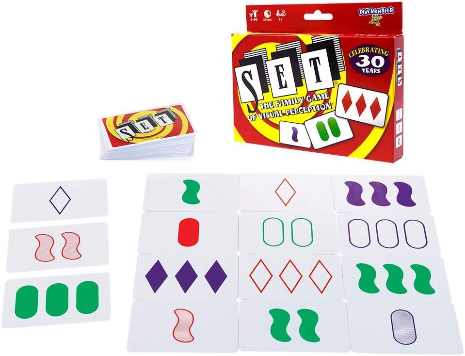 SET - the Family Card Game of Visual Perception - Race to Find the Matches, for Ages 8+,81 Cards, Rules Included