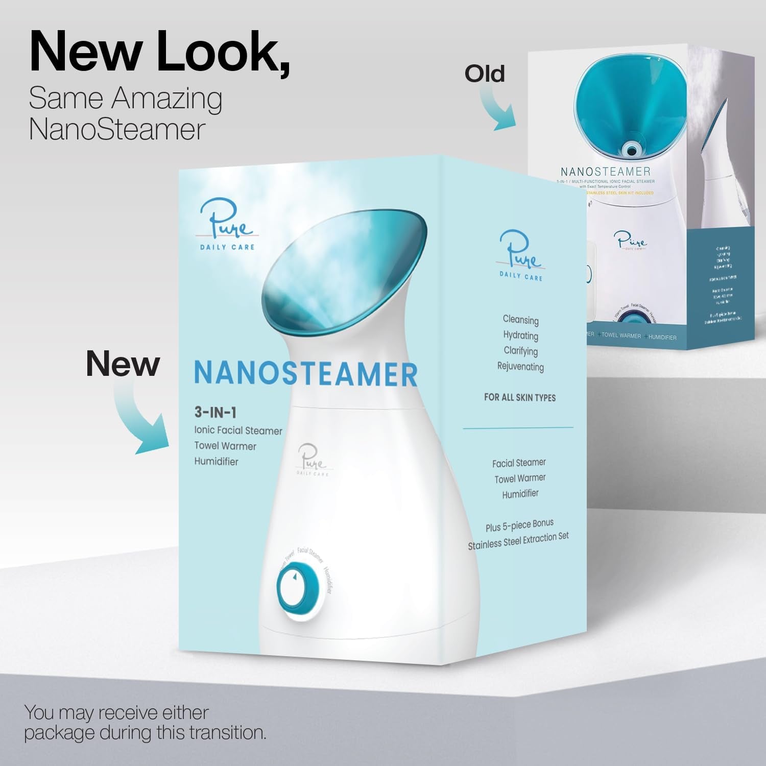 Spring Nanosteamer Large 3-In-1 Nano Ionic Facial Steamer with Precise Temp Control