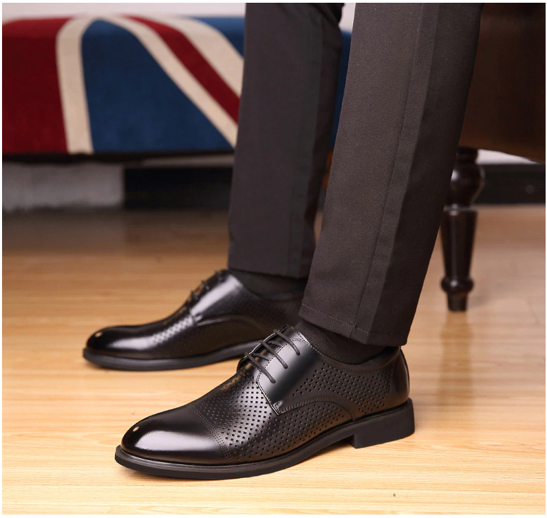 Men's Summer Breathable Leather Dress Shoes