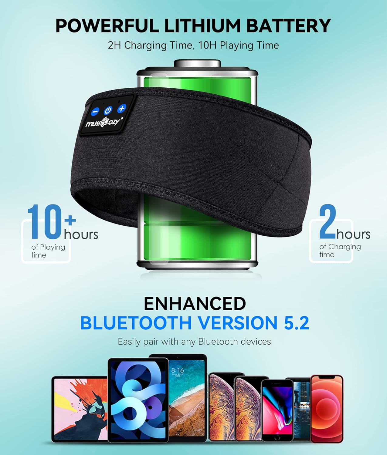 Spring Sleep Headphones Bluetooth 5.2 Headband