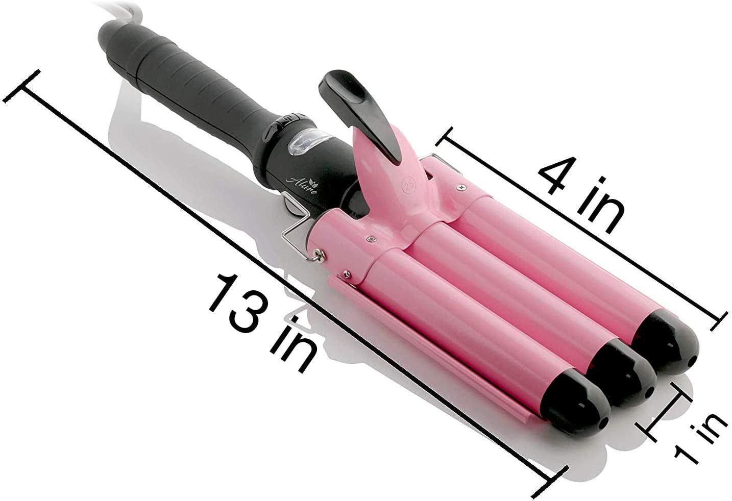 Spring Three Barrel Curling Iron Wand with LCD Temperature Display