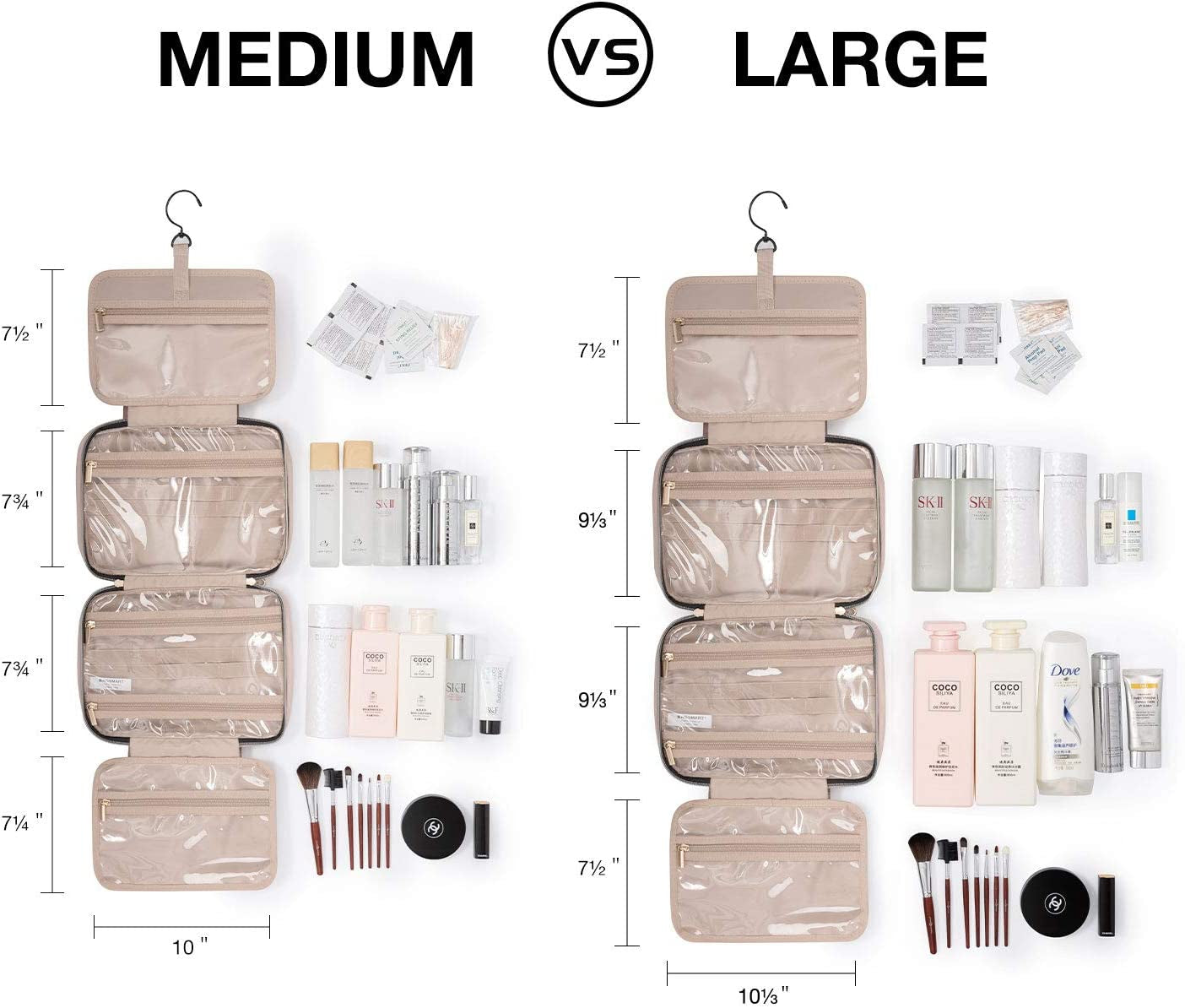 Spring Toiletry Bag Travel Bag with Hanging Hook