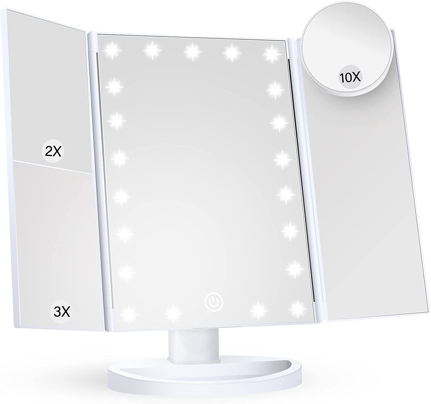 Spring Makeup Mirror Vanity Mirror with Lights, 2X 3X 10X Magnification