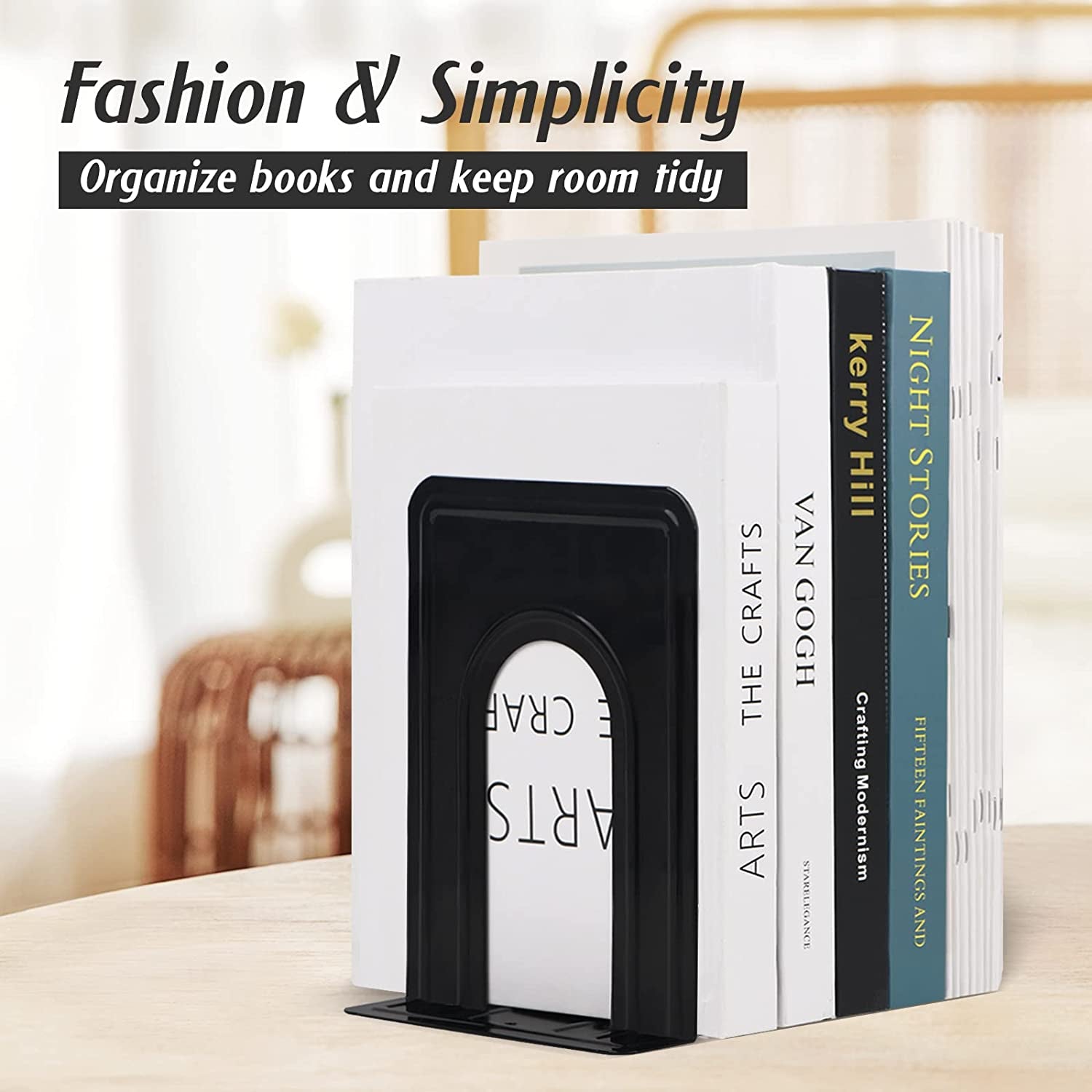 Spring Book Ends Sturdy Bookends for Shelves, Universal Book End Heavy-Duty