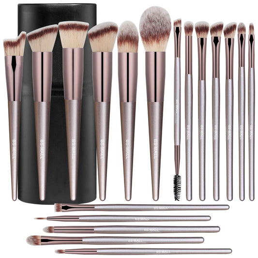 Spring Makeup Brush Set 18 Pcs Premium Synthetic Foundation Powder