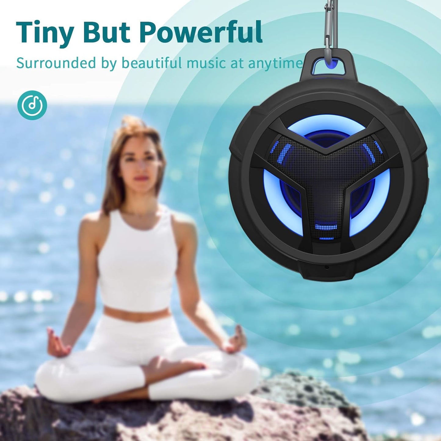Spring Bluetooth Shower Speaker, Portable Bluetooth Speakers, IP67 Waterproof Wireless Speaker