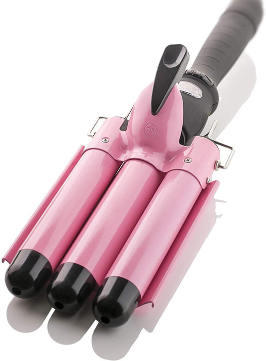 Spring Three Barrel Curling Iron Wand with LCD Temperature Display