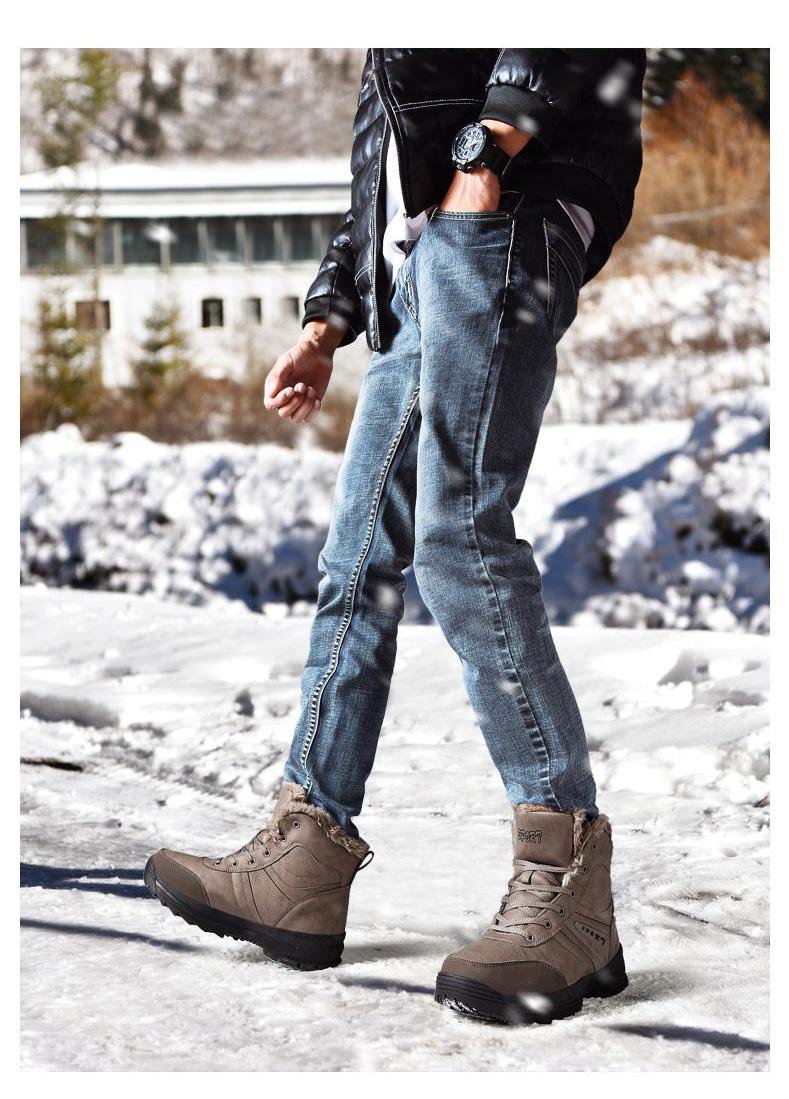 Genuine Leather Fashion Men's Snow Boots