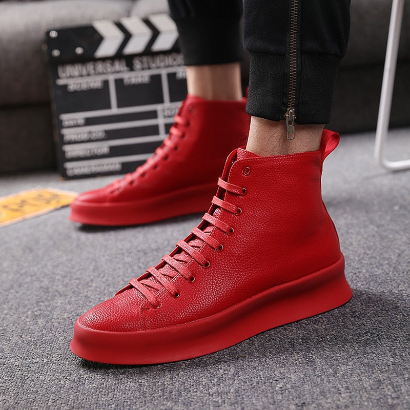 Spring Personalized Leather Men Sneakers