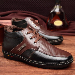 Men's Outdoor Winter Plush Leather Shoes