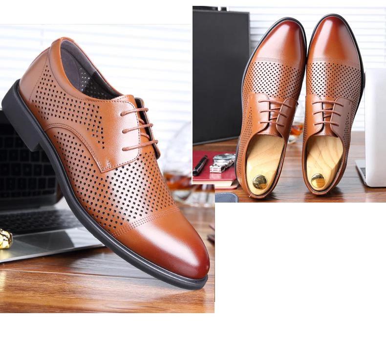 Men's Summer Breathable Leather Dress Shoes
