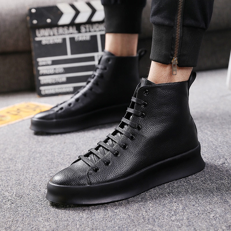 Spring Personalized Leather Men Sneakers