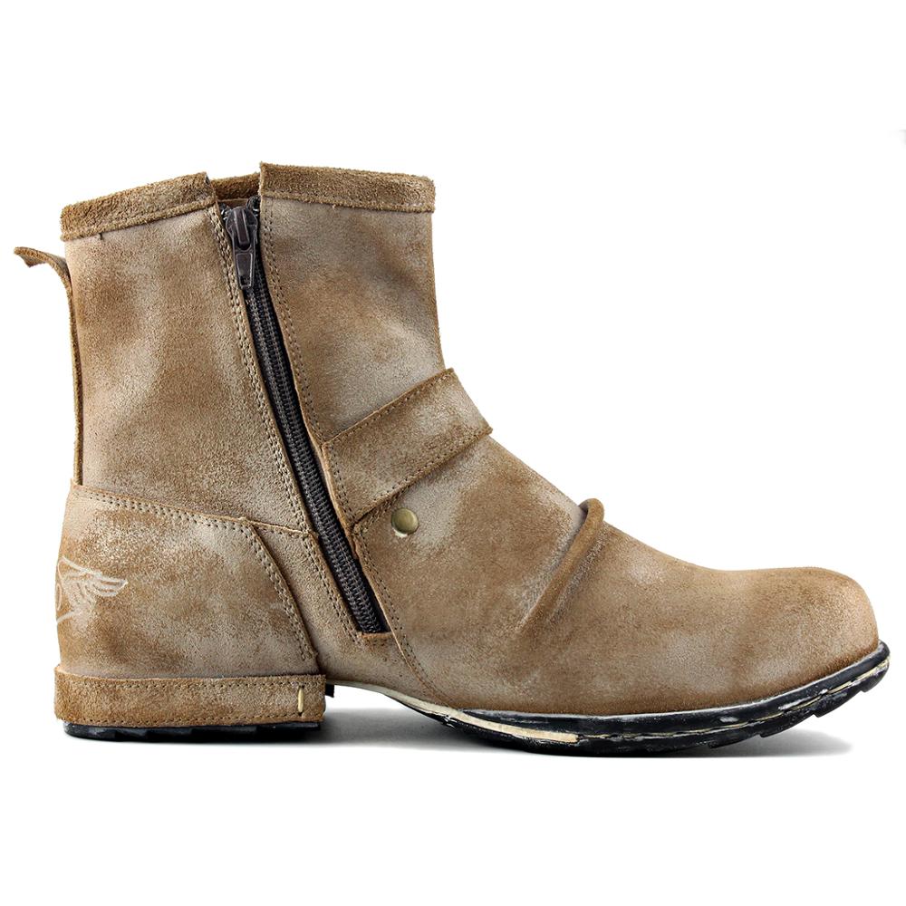 Canvas Genuine Leather Boots