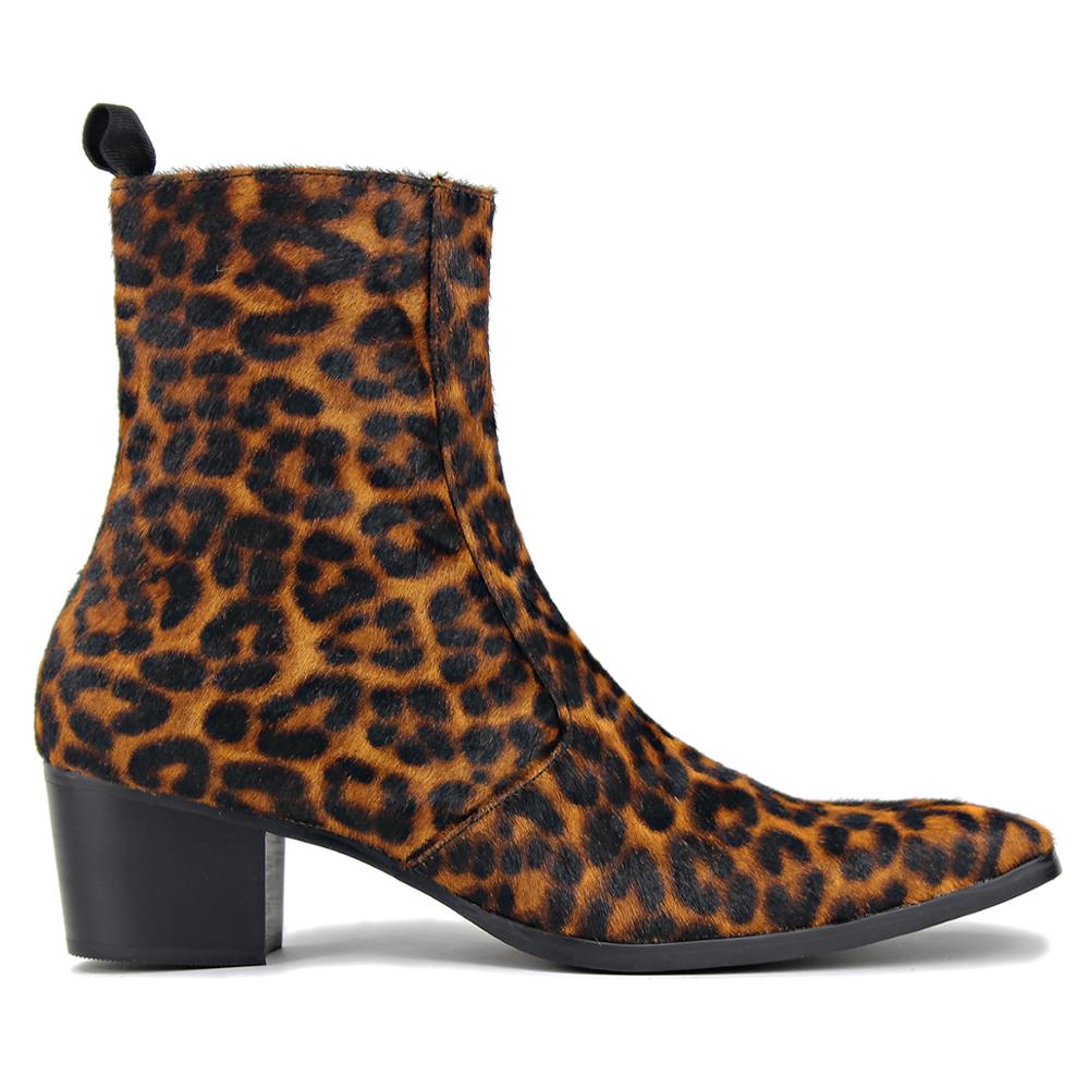 Tiger Leopard Genuine Chelsea Leather Boots