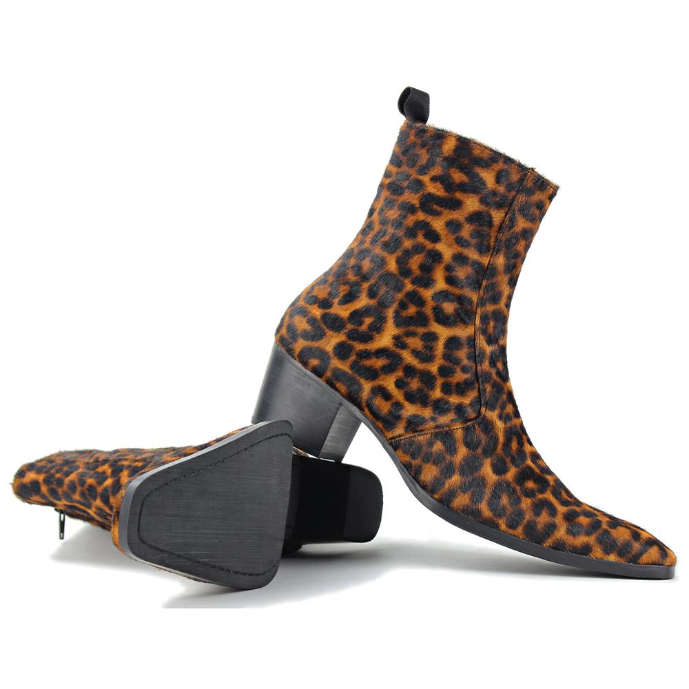 Tiger Leopard Genuine Chelsea Leather Boots