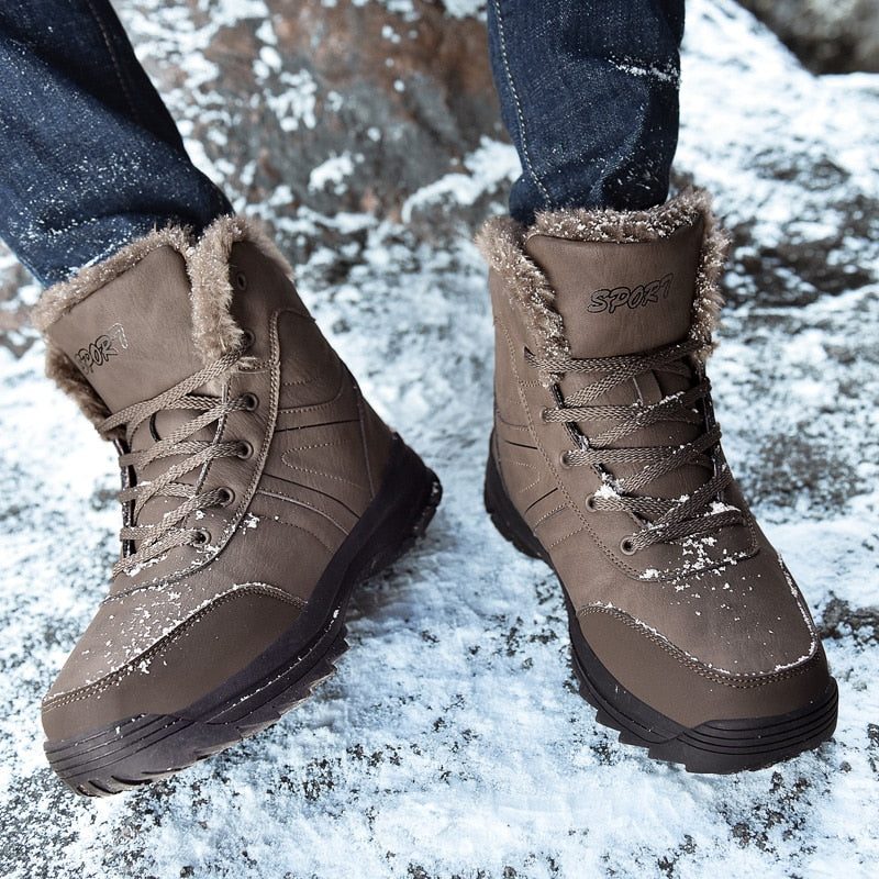 Genuine Leather Fashion Men's Snow Boots