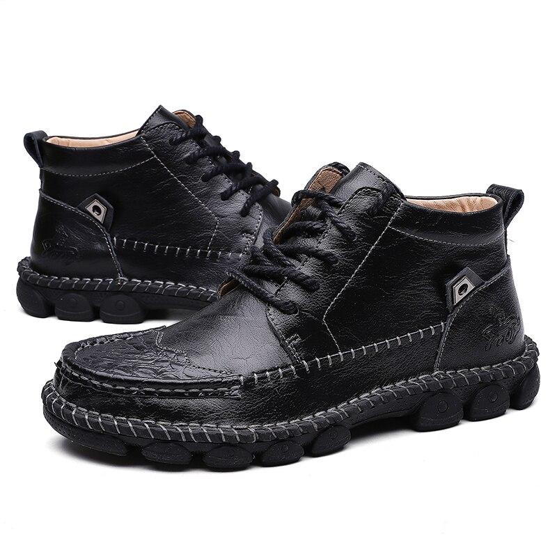 New Autumn Winter Cow Leather Men's Boots