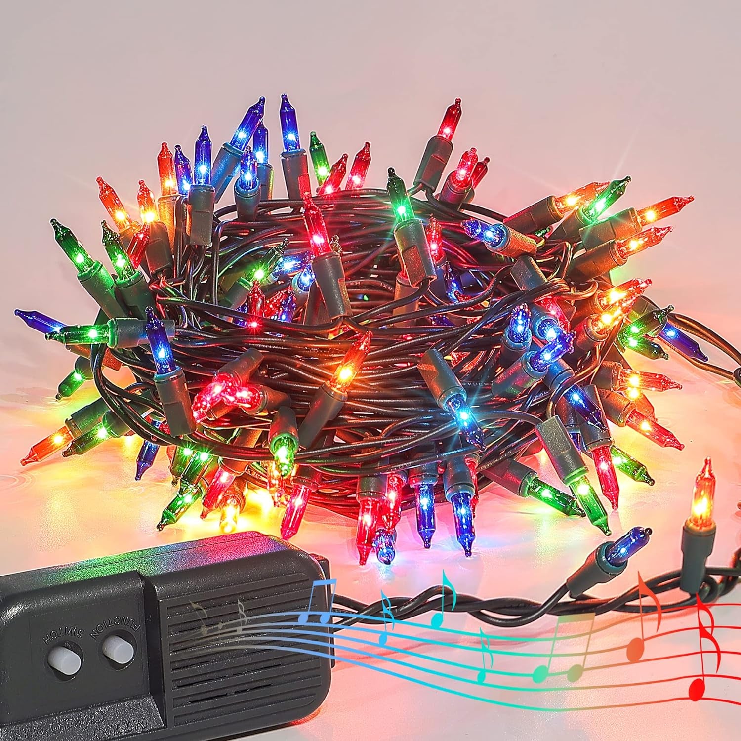 Spring Indoor/Outdoor Multi-Color Musical Christmas Lights - Plays 25 Classical Holiday Songs