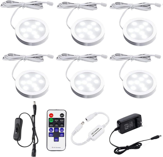 Spring LED under Cabinet Lighting Dimmable with RF Remote Control, 6 LED 