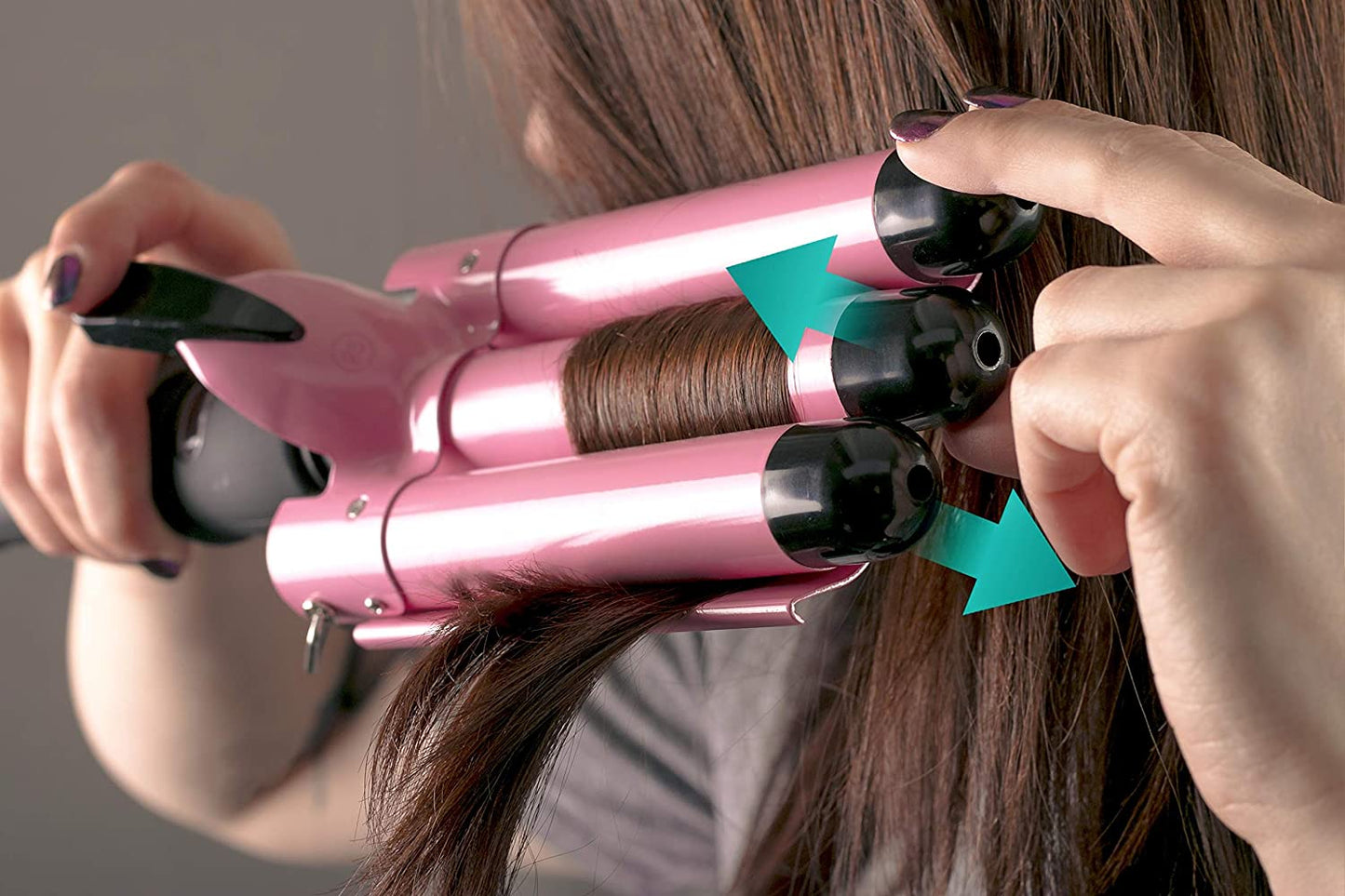 Spring Three Barrel Curling Iron Wand with LCD Temperature Display