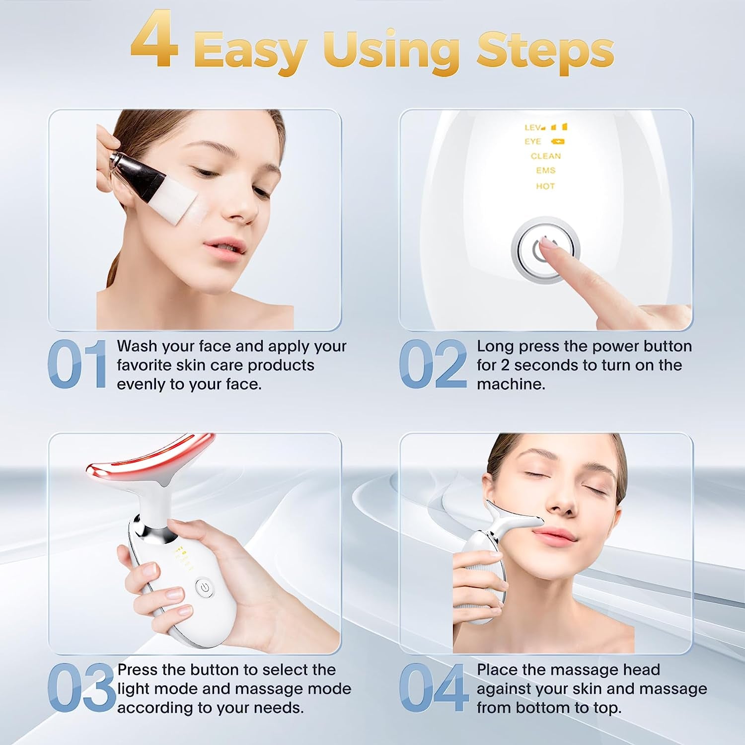 Spring Red Light Therapy for Face, 7 Color LED Face Skin Rejuvenation for Face & Neck