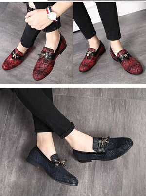 Luxury Tassel Snakeskin Pattern Leather Shoes