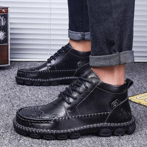 New Autumn Winter Cow Leather Men's Boots