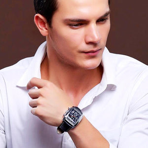 Vigorous - sport chronograph leather watch - SpringLime