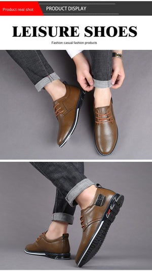 Men Oxfords Leather Sneakers