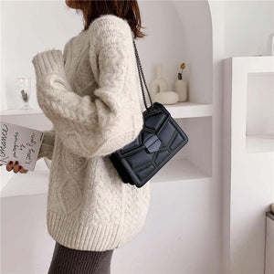 Rivet Chain Leather Bag