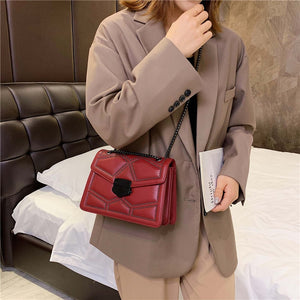 Rivet Chain Leather Bag