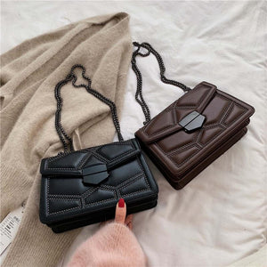 Rivet Chain Leather Bag
