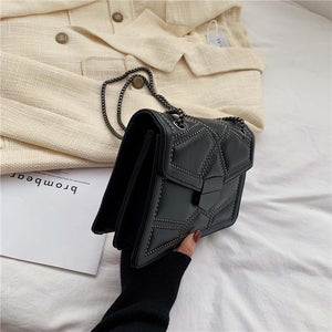 Rivet Chain Leather Bag