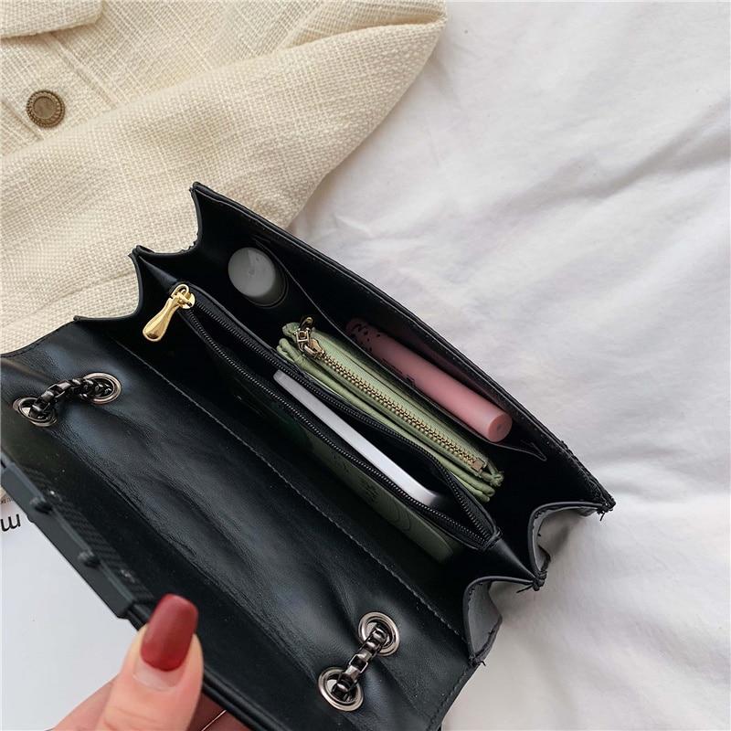 Rivet Chain Leather Bag