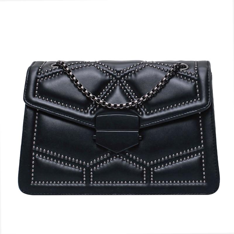 Rivet Chain Leather Bag