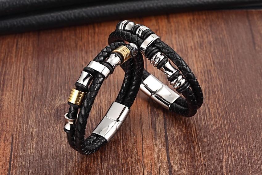 Ragnarok - Leather Stainless Steel Bracelets - SpringLime