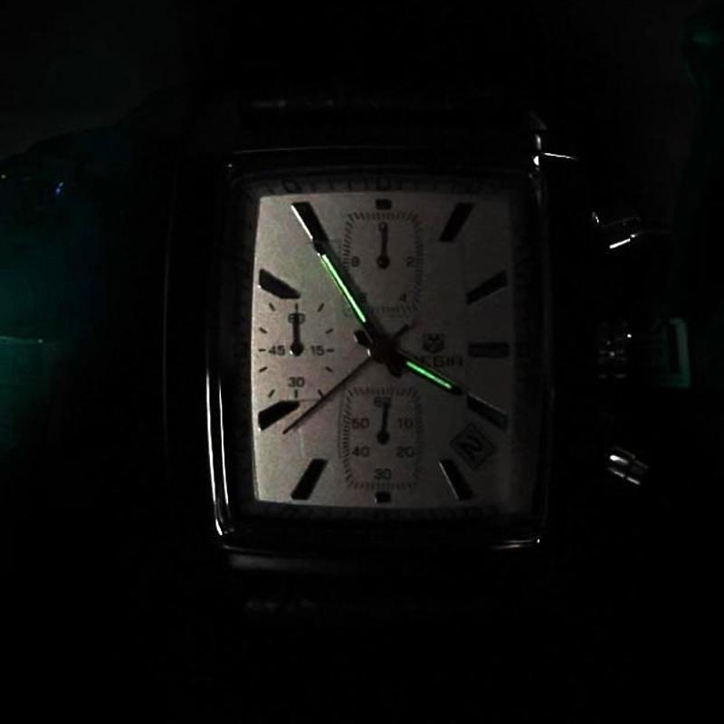 Vigorous - sport chronograph leather watch - SpringLime