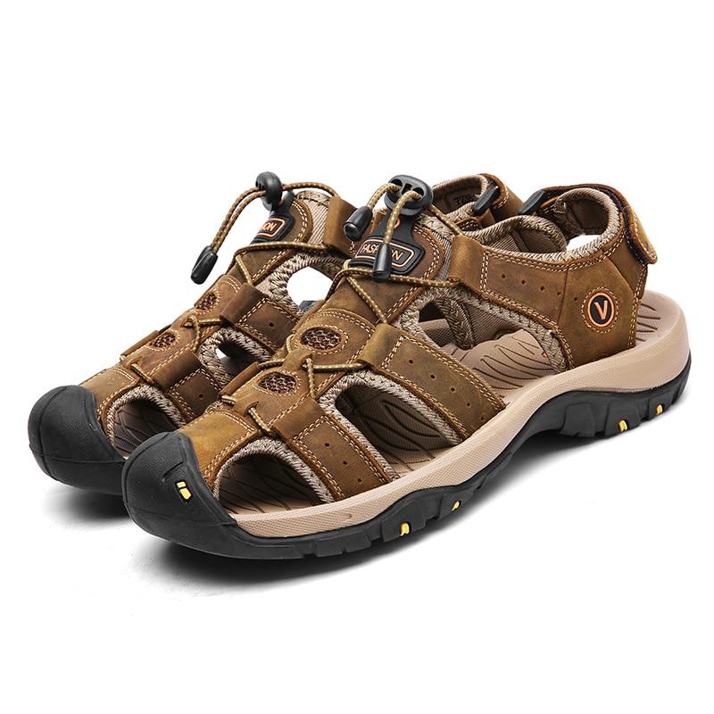 Classic Men Summer Leather Sandals - SpringLime